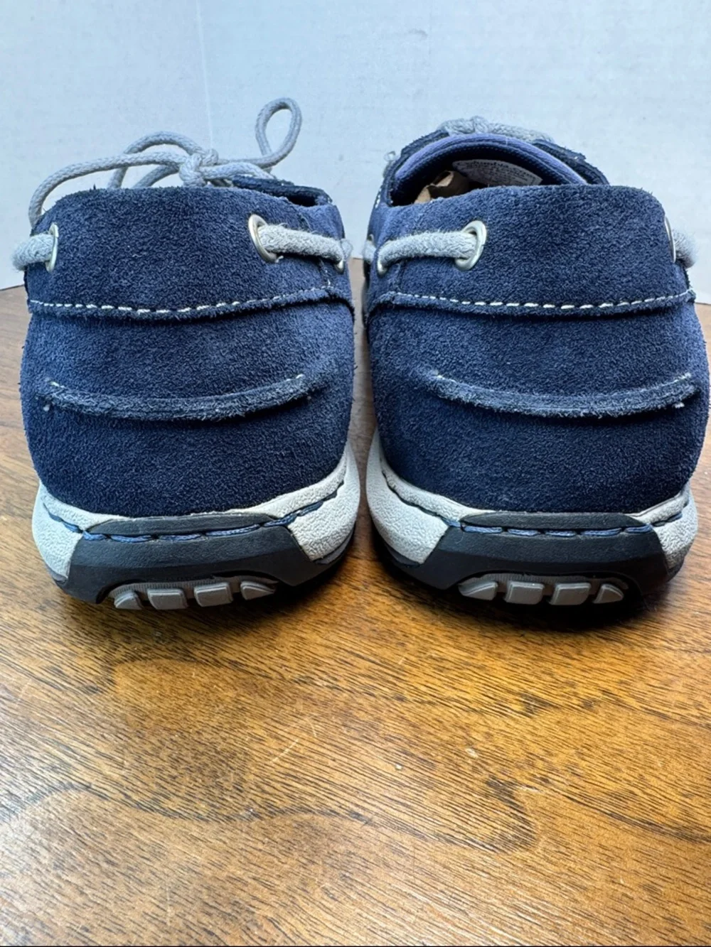 Columbia Mens Navy Suede Boat Deck Shoes Loafers, Gray Laces, sz 13